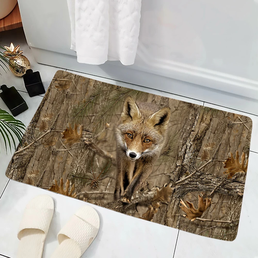 Коврик для охоты на животных CLOOCL, лису и чайку, украшающий коврик с 3D-принтом для дома, туалета в спальне, нескользящие кухонные коврики