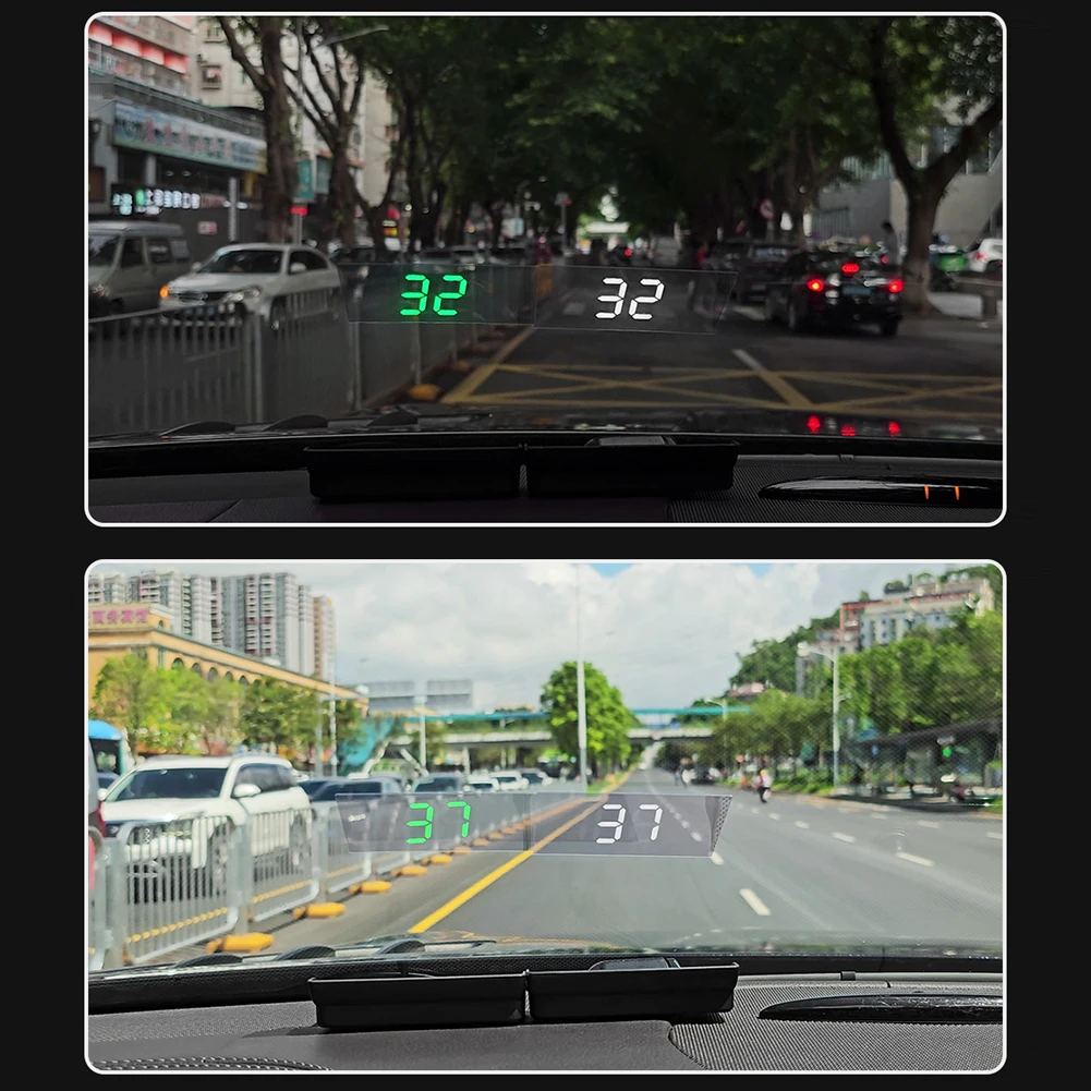 Универсальный автомобильный HUD GPS Головной дисплей, Спидометр, Одометр, Цифровая замена скорости автомобиля, км / Ч, Зеленый головной дисплей