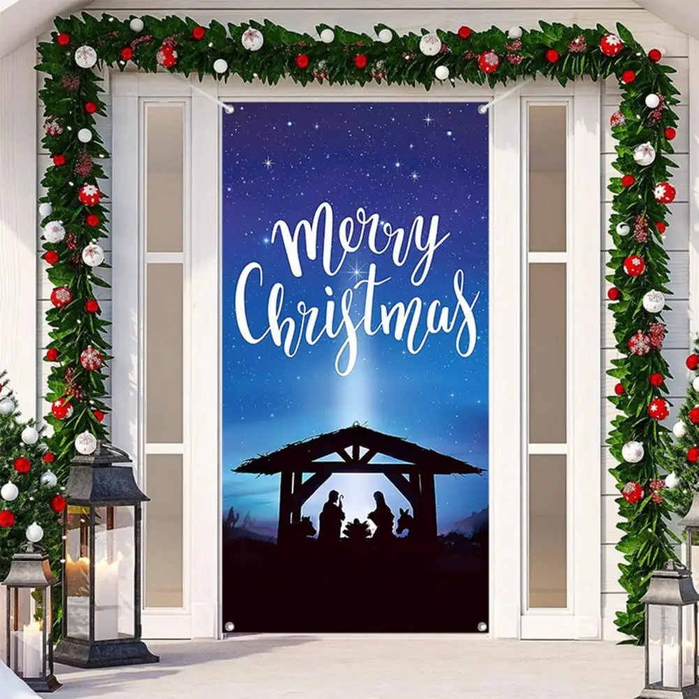 Зимний праздничный гобелен, фон для стены спальни, Рождественский гобелен, праздничный колокольчик Санта-Клауса с принтом собаки для внутренней / наружной стены