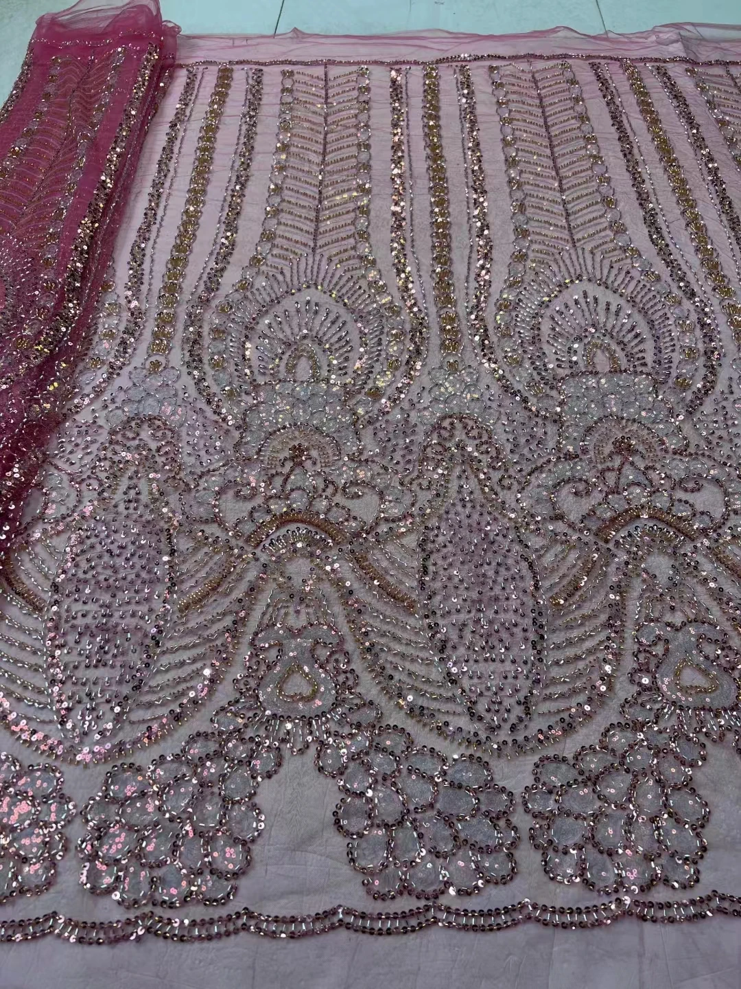 Высококачественная Мода 2023 Африканский Тюль Вышитая Кружевная Ткань Роскошные Элегантные Блестки Бусины Для Свадебного Платья Party Sewing CD