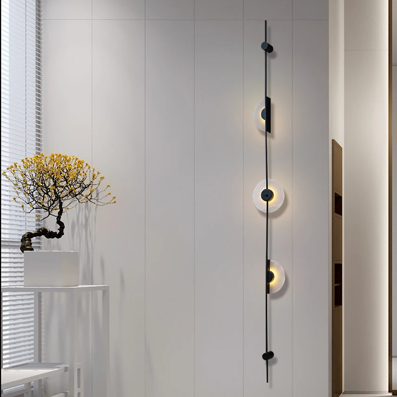 Современный минималистичный настенный светильник, фон для телевизора, коридор из испанского мрамора, спальня, домашний декор, длинный светодиодный светильник