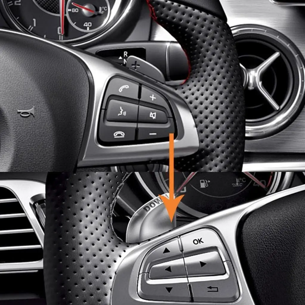 Наклейки на Накладку Кнопки Рулевого Колеса Автомобиля для Mercedes Benz A B Class GLA GLE GLS CLA C177 2015-2019 Аксессуары