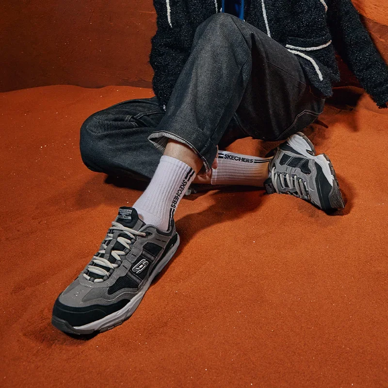 Мужская обувь Skechers, повседневная обувь в стиле ретро для папы, зимние массивные кроссовки