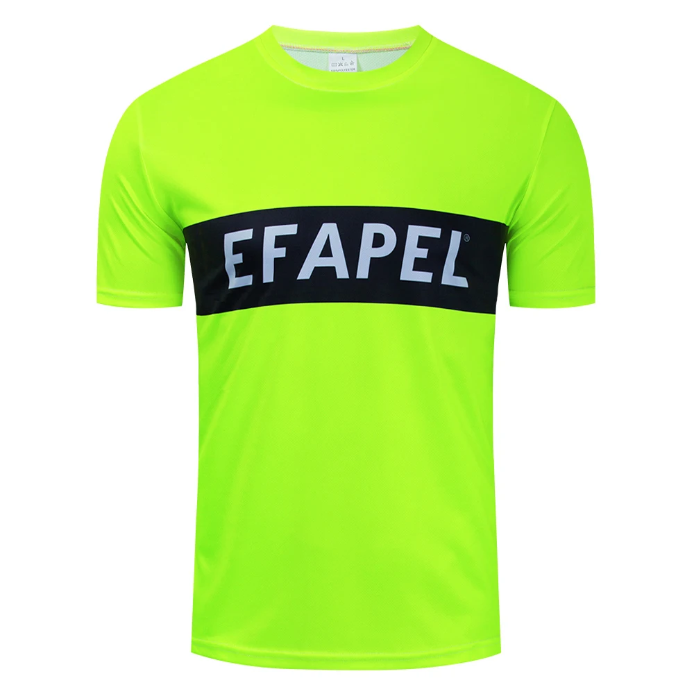Новая флуоресцентно-желтая быстросохнущая футболка для трининга EFAPEL Team, велосипедная майка для мужчин и женщин, облегающая футболка для профессионального спорта, бега