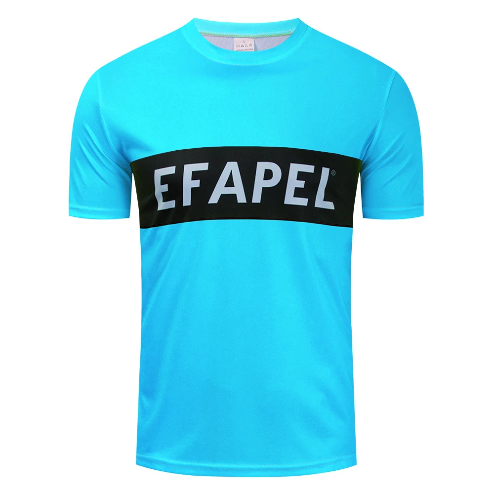 Новая флуоресцентно-желтая быстросохнущая футболка для трининга EFAPEL Team, велосипедная майка для мужчин и женщин, облегающая футболка для профессионального спорта, бега