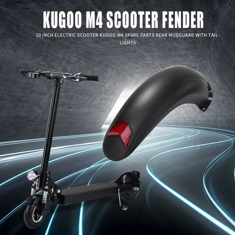 Защита заднего крыла 10-дюймового электрического скутера с задним фонарем для Kugoo