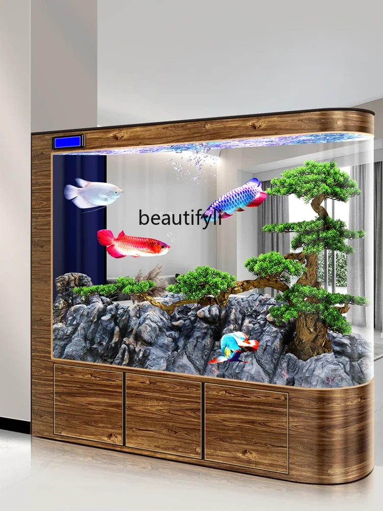 Экран для аквариума, гостиная, Большая перегородка для аквариума, напольный шар для ленивой смены водных рыб