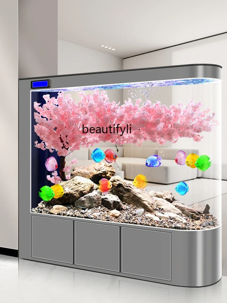Экран для аквариума, гостиная, Большая перегородка для аквариума, напольный шар для ленивой смены водных рыб
