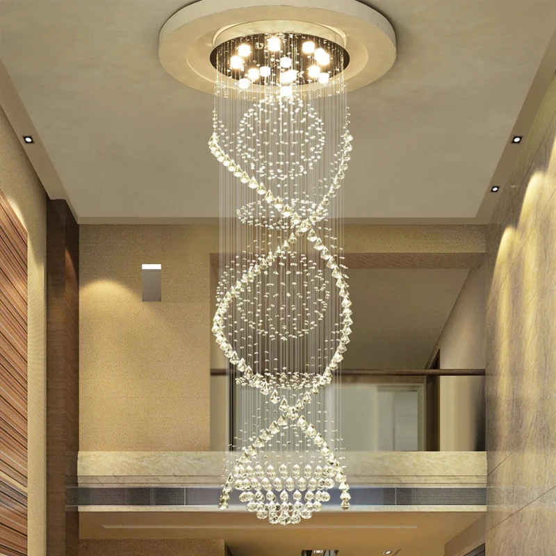 APRIL Современный хрустальный подвесной светильник LED Креативная Роскошная Люстра для дома Гостиная Вилла Лестница