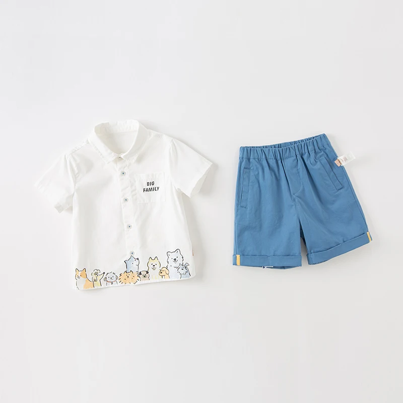 Детский костюм Dave Bella, Летняя одежда, Новые штаны для мальчика с короткими рукавами до колен, комплект из двух предметов для малышей DB2234921