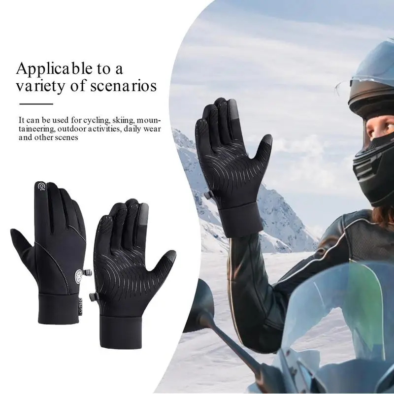 Зимние велосипедные перчатки с сенсорным экраном на весь палец, мужские водонепроницаемые перчатки для горных велосипедов с противоскользящим амортизирующим гелем