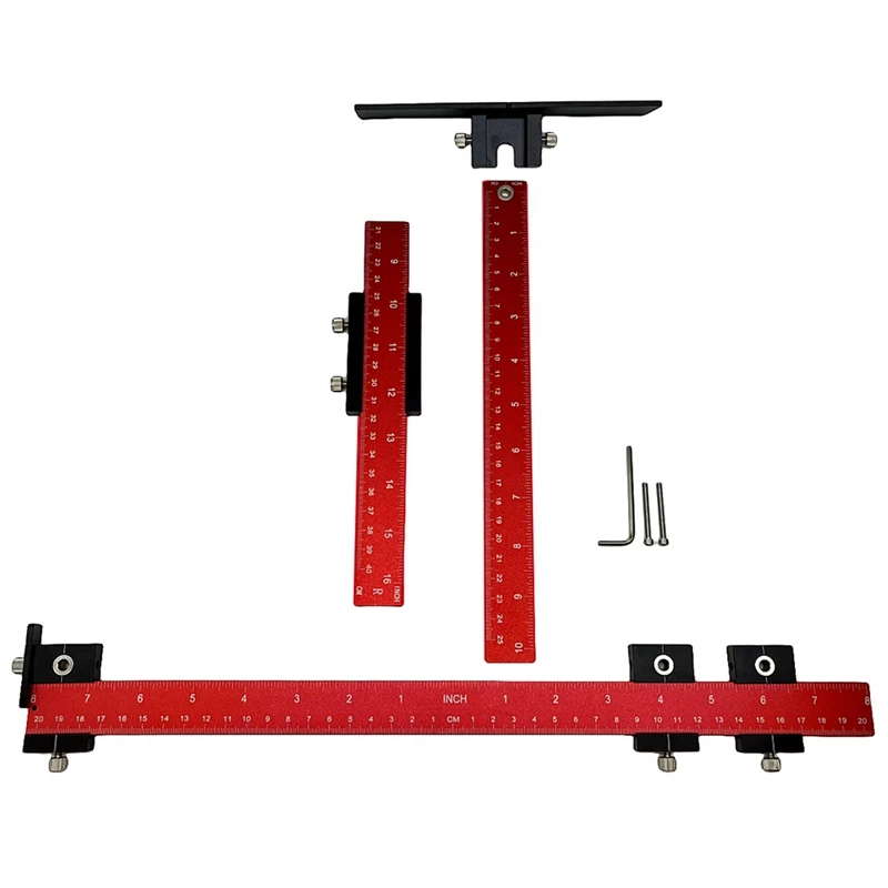Приспособление для фурнитуры шкафа Для ручек, регулируемый шаблон с удобной и точной установкой ручек дверей и ящиков Красный