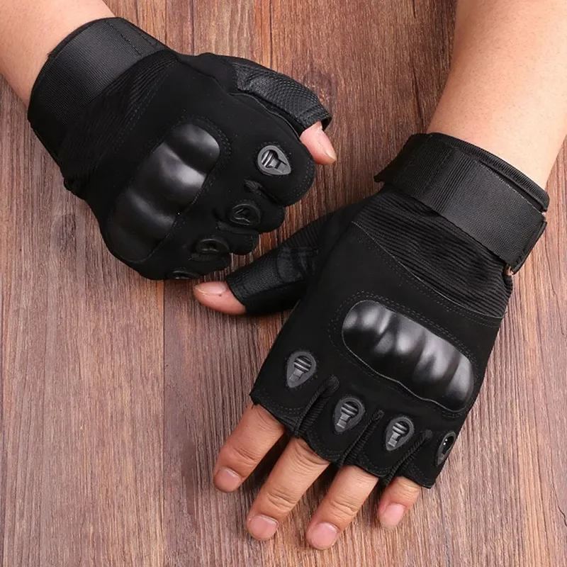 Мужские перчатки на полпальца Велосипедные уличные военные тактические перчатки Спортивная стрельба Охота Страйкбол Мотоциклетные перчатки