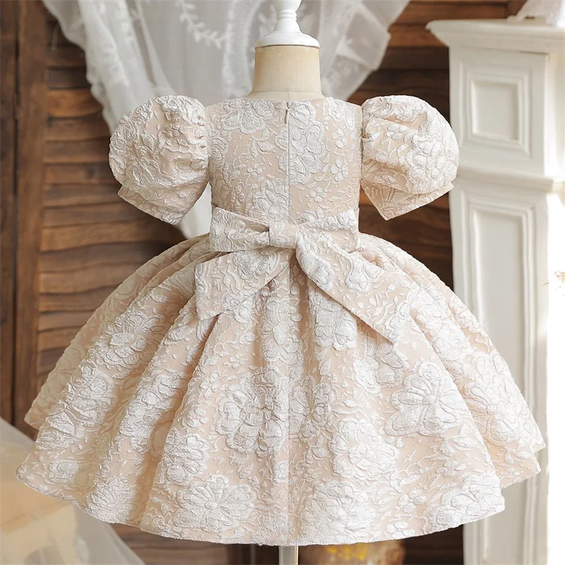 Новое летнее платье принцессы 2023 года, одежда для новорожденных девочек, элегантное платье с цветочным рисунком, платья для вечеринки, дня рождения, одежда 1-5 лет