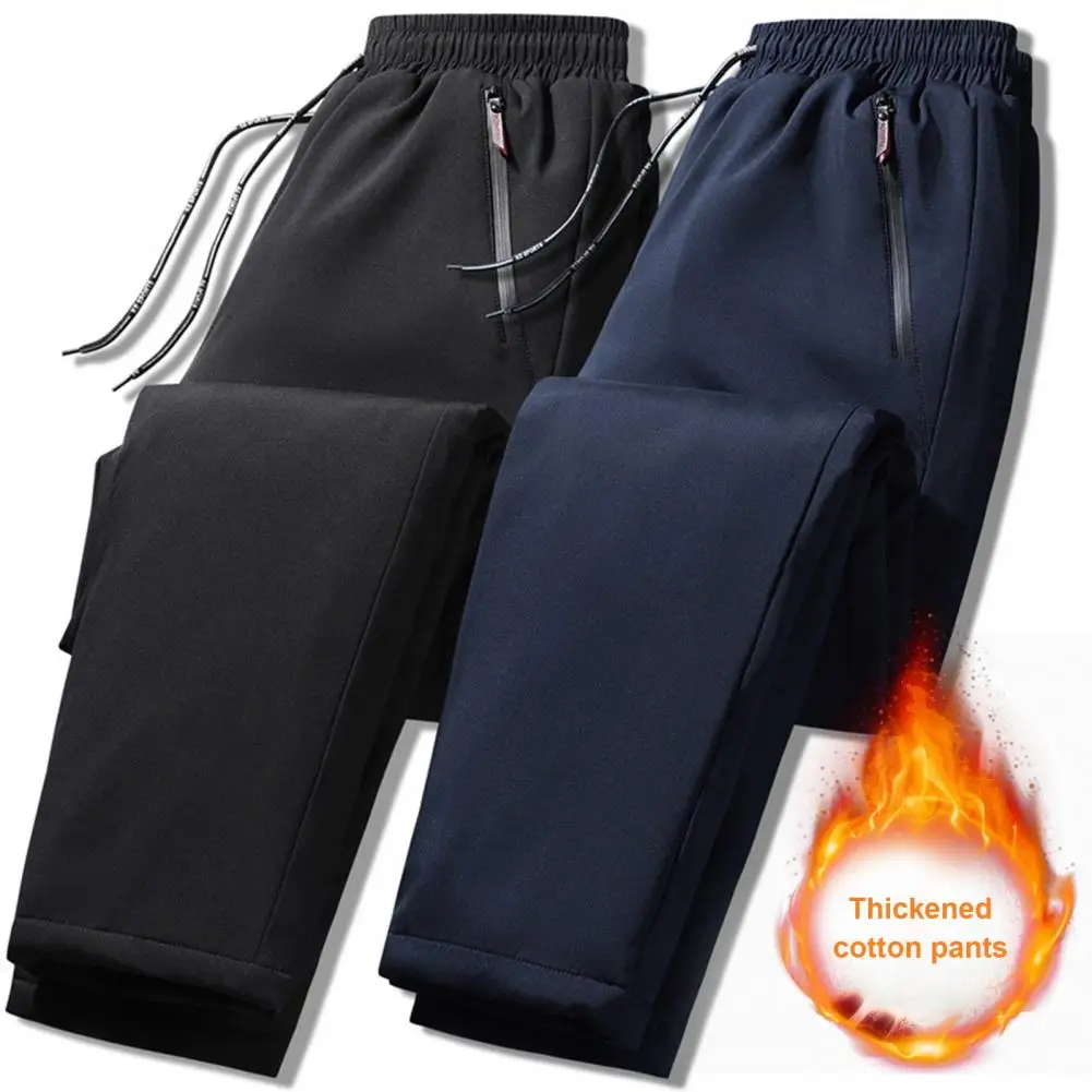 Мужские брюки обычного покроя, ветрозащитные мужские зимние брюки с усиленными карманами на молнии, универсальные облегающие брюки для активного отдыха