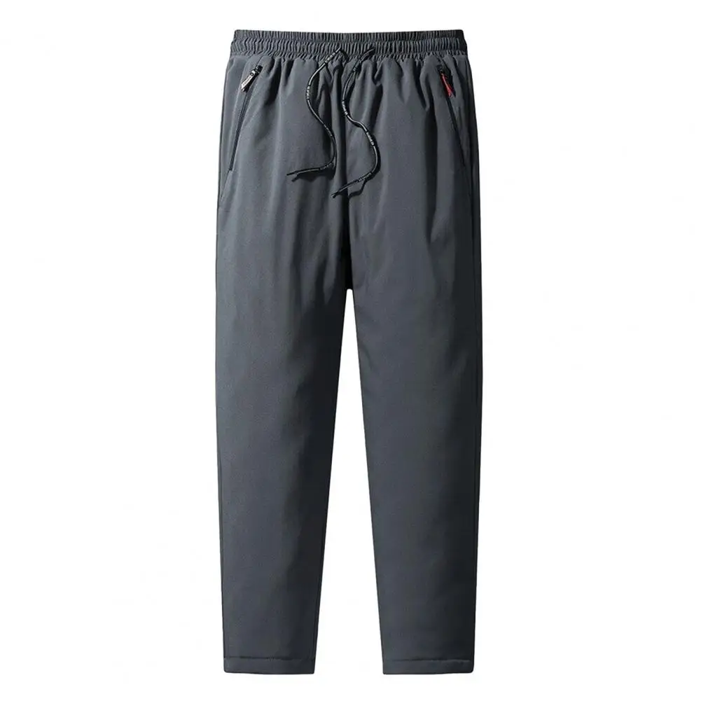 Мужские брюки обычного покроя, ветрозащитные мужские зимние брюки с усиленными карманами на молнии, универсальные облегающие брюки для активного отдыха