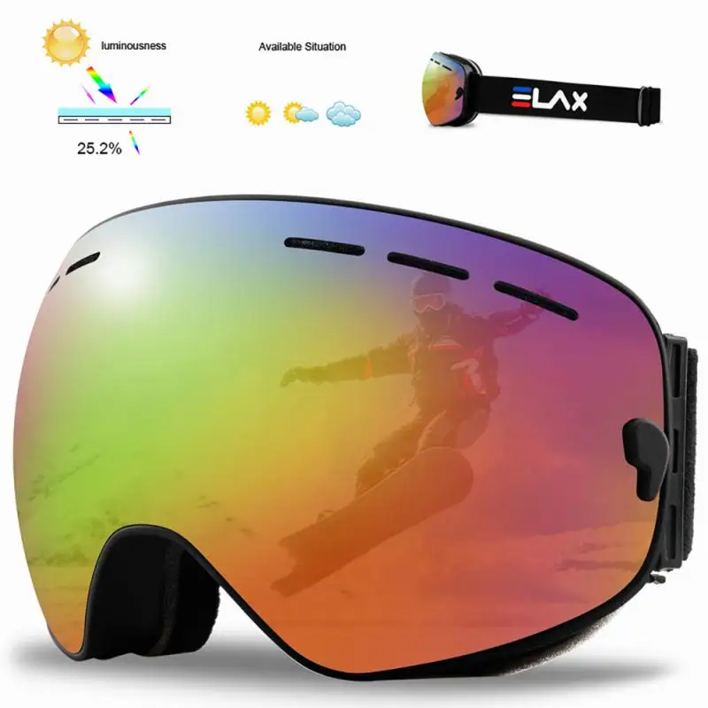 НОВЫЕ двухслойные лыжные очки с защитой от запотевания, Очки для сноуборда, Очки для снегоходов, спорт на открытом воздухе Googles