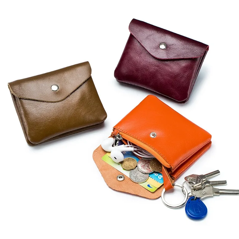 Женский мини-кошелек Европа и Америка Минималистичный Ретро Двухслойный кошелек из натуральной кожи для монет, сумка для карт, сумка для монет, сумка для ключей