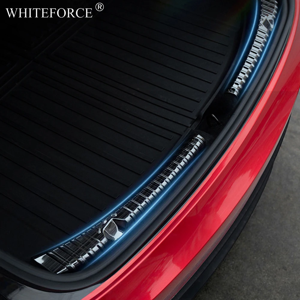 Для Tesla Model 3 2024 Highland Защитная Пластина Багажника Накладка На Порог Педаль Двери Багажника Противорежущая Накладка Для Протирки Заднего Порога Автомобиля