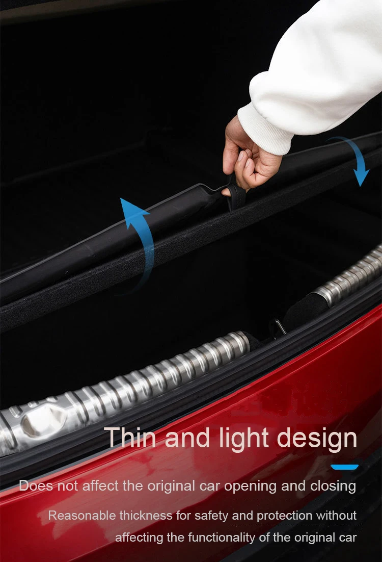 Для Tesla Model 3 2024 Highland Защитная Пластина Багажника Накладка На Порог Педаль Двери Багажника Противорежущая Накладка Для Протирки Заднего Порога Автомобиля