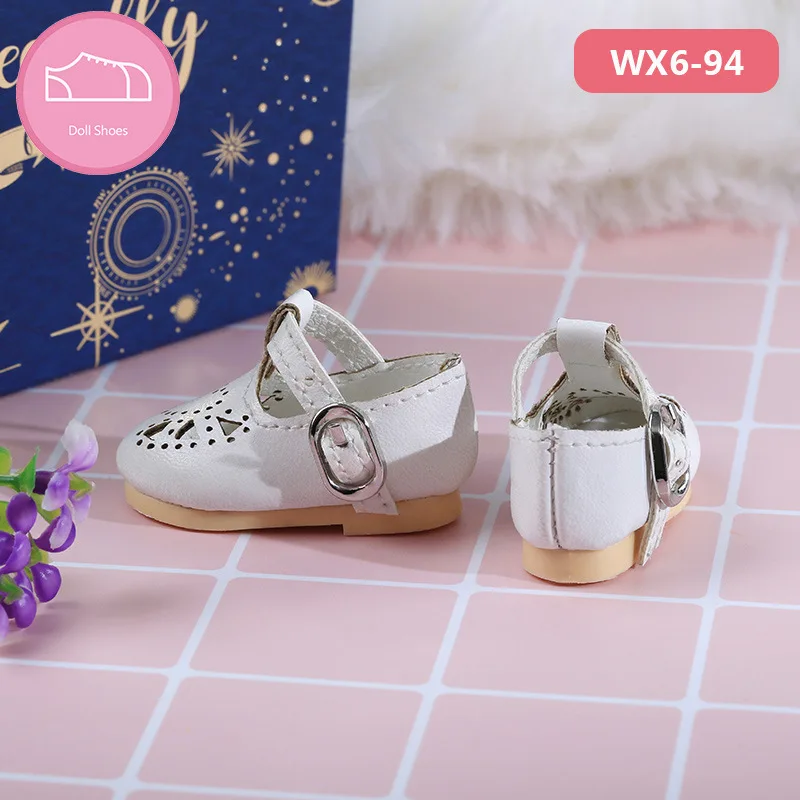 1/6 кукольных модельных туфель, подходящих для 12-дюймовых кукол Bjd Girl из белой лакированной кожи и атласной розовой ленты, белые кукольные модельные туфли