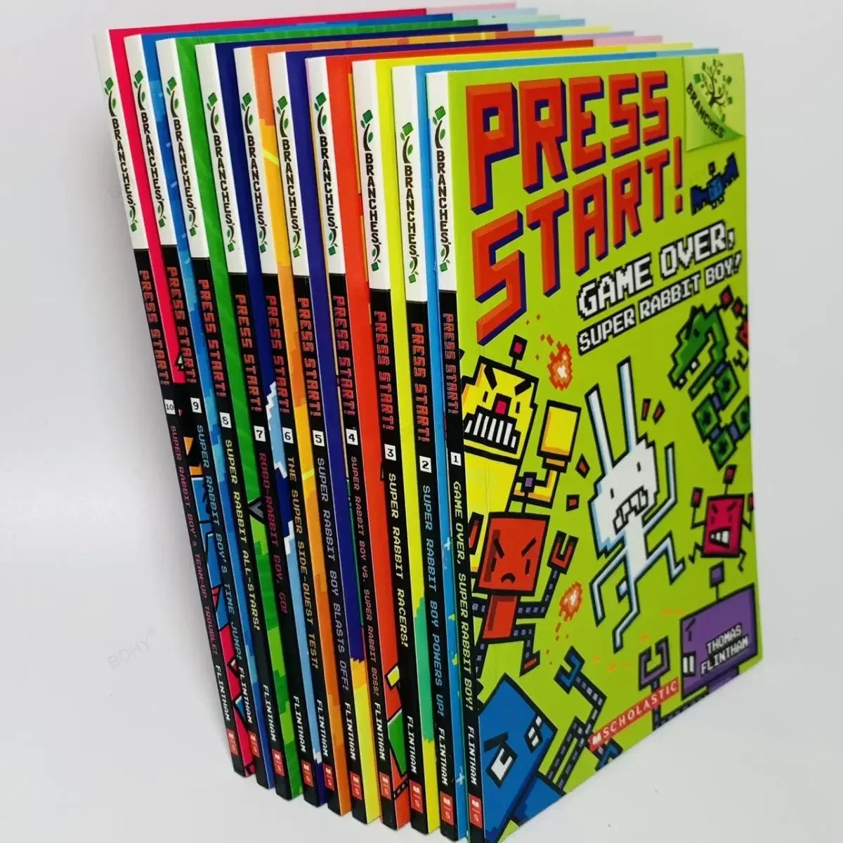 Нажмите Старт Супер Кролик 13 Книг Английское издание для чтения Scholastic Branches Детский мультфильм для детей