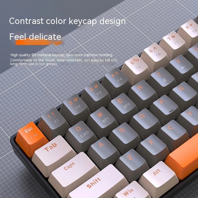 Игровая механическая клавиатура K68 Keyboard 2.4G Wireles 68-клавишная двухрежимная беспроводная связь Bluetooth hot plug синий / красный переключатель Gamer Keyboard
