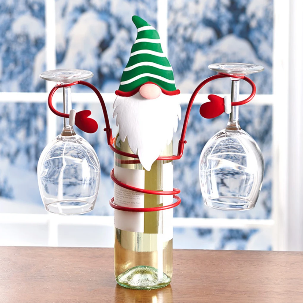 Удобные для хранения держатели для бокалов для винных бутылок Прочная конструкция с широким применением рождественской тематики