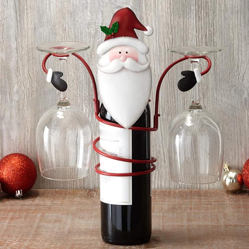 Удобные для хранения держатели для бокалов для винных бутылок Прочная конструкция с широким применением рождественской тематики