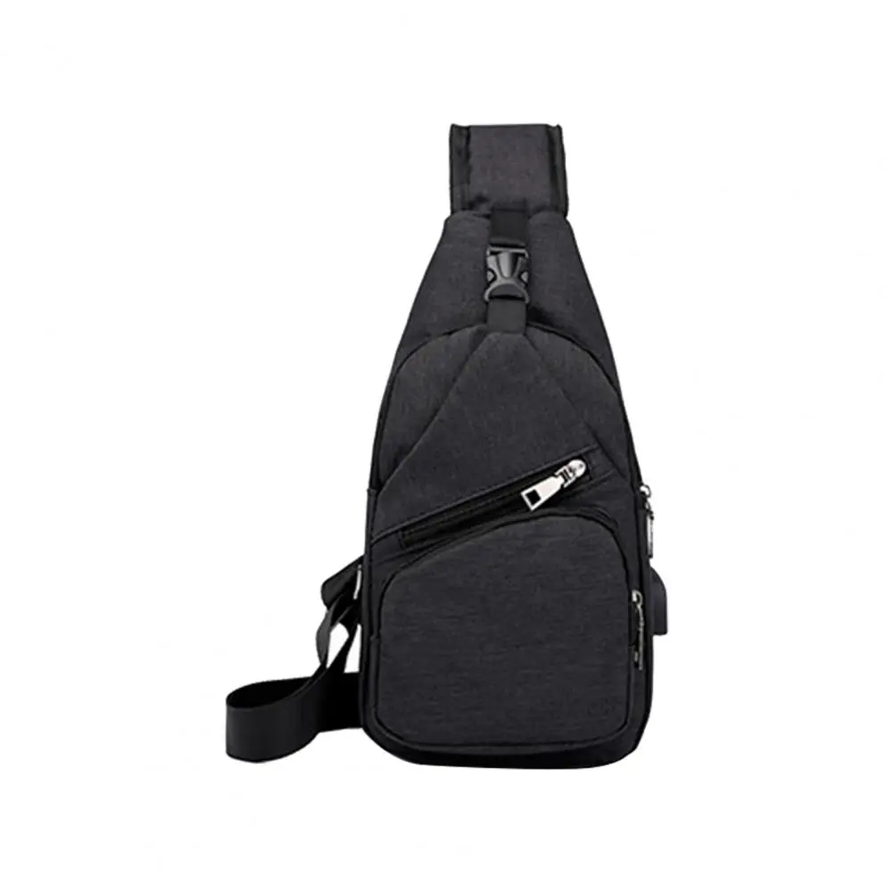 Спортивный рюкзак-слинг, регулируемый ремень, гладкая молния, лаконичный нагрудный рюкзак с интерфейсом USB для зарядки, уличная сумка унисекс