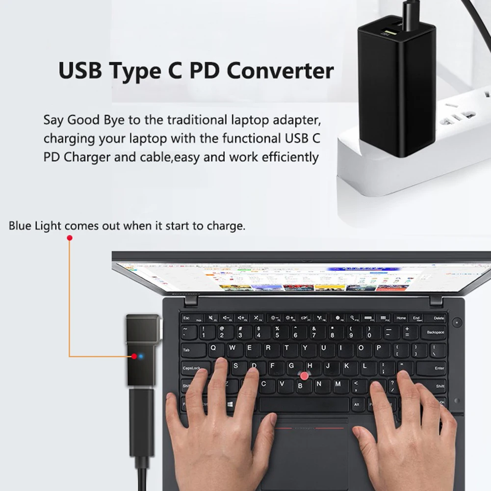 Зарядное устройство для ноутбука PD мощностью 100 Вт, разъем адаптера питания USB Type-C с разъемом постоянного тока, штекерный преобразователь для зарядного устройства Acer Samsung