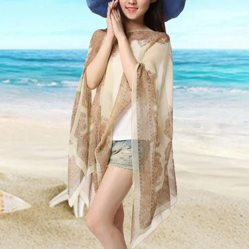 Женская пляжная шаль, модный солнцезащитный крем, мягкие кнопки, летний шарф, аксессуары для одежды, женский шарф, летний шарф