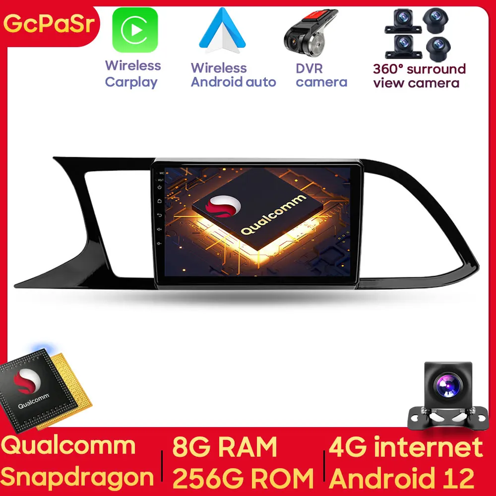 Автомобильный стереосистема Qualcomm Snapdragon, мультимедийный плеер для Seat Leon 3 2012 - 2020, экран головного устройства Android с автоматической навигацией GPS