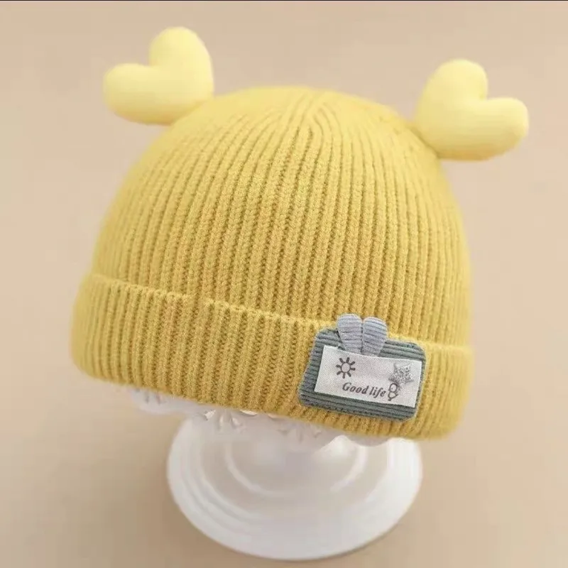 Детская зимняя Милая вязаная шапка для новорожденных, осенне-зимняя теплая вязаная шапка для новорожденных мальчиков и девочек