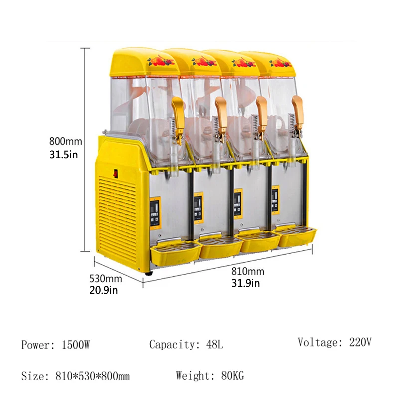 Коммерческая 4-цилиндровая машина для приготовления замороженных напитков, Полностью автоматическая машина для приготовления соков, Смузи