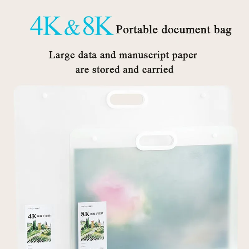 A3 / 16 Открытая папка для файлов, Портативная Прозрачная сумка для хранения тестовой бумаги 8k для студентов, Органайзер для коллекции художественных работ, сумка для файлов