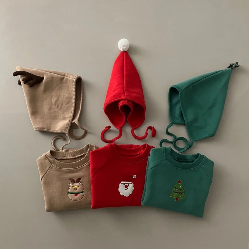 Miniaini Осенне-зимний детский комбинезон в рождественском стиле, брюки и плащ, боди и шляпа для девочек, Хлопчатобумажные леггинсы для мальчиков, детский комбинезон