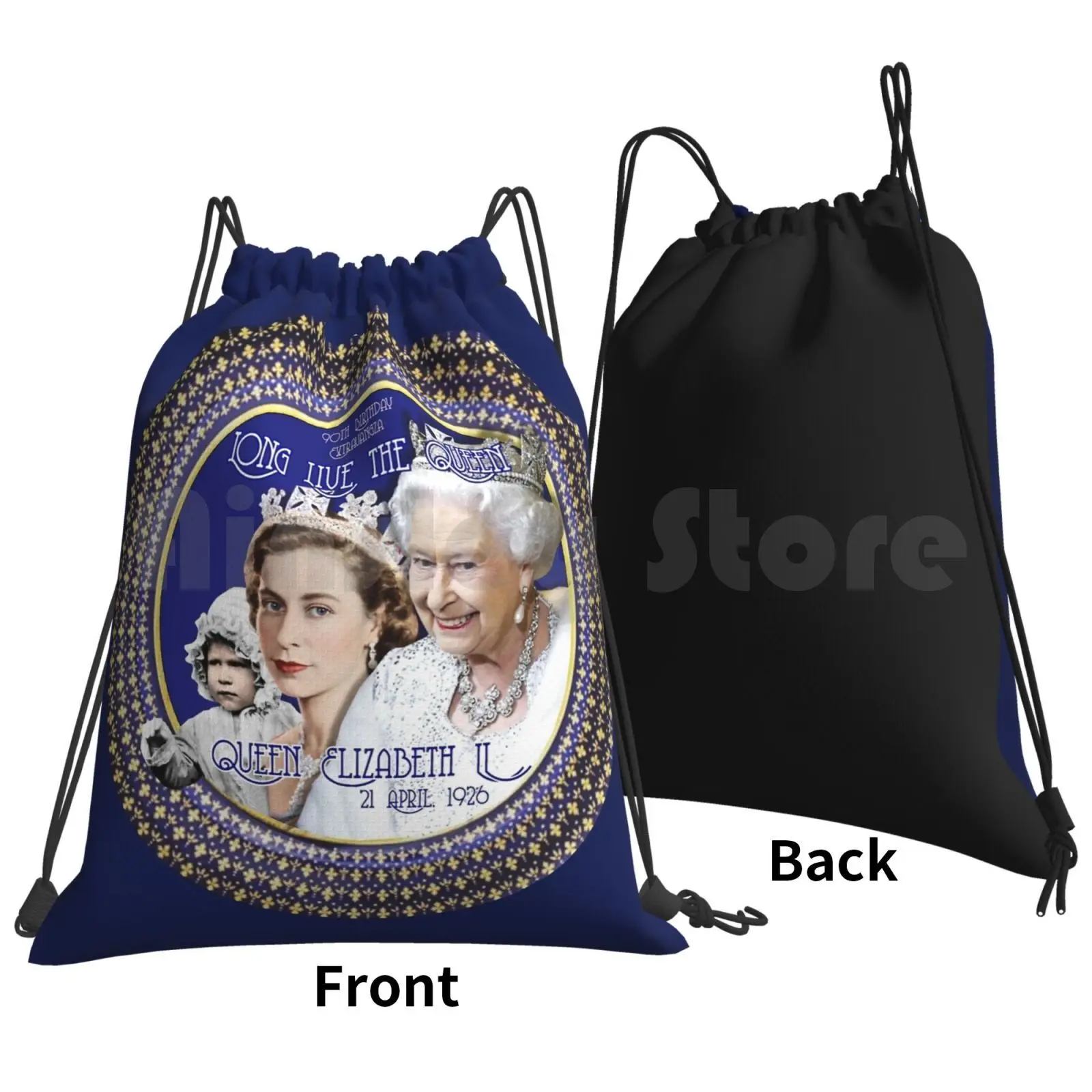 Королева Елизавета, с 90-летием со Дня рождения-Дизайнерский рюкзак для коллекционеров, сумки на шнурках, спортивная сумка, водонепроницаемая королева Елизавета 11
