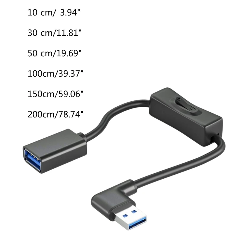 Удлинитель для синхронизации данных USB3.0 с переключателем, удлинитель от USB к розетке для USB-регистратора управления вентилятором, светодиодная настольная лампа