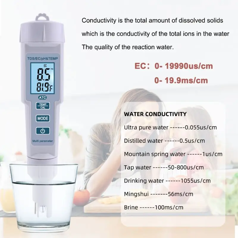Измеритель температуры, тестер типа ручки, тестер качества воды для бассейнов, Питьевая вода