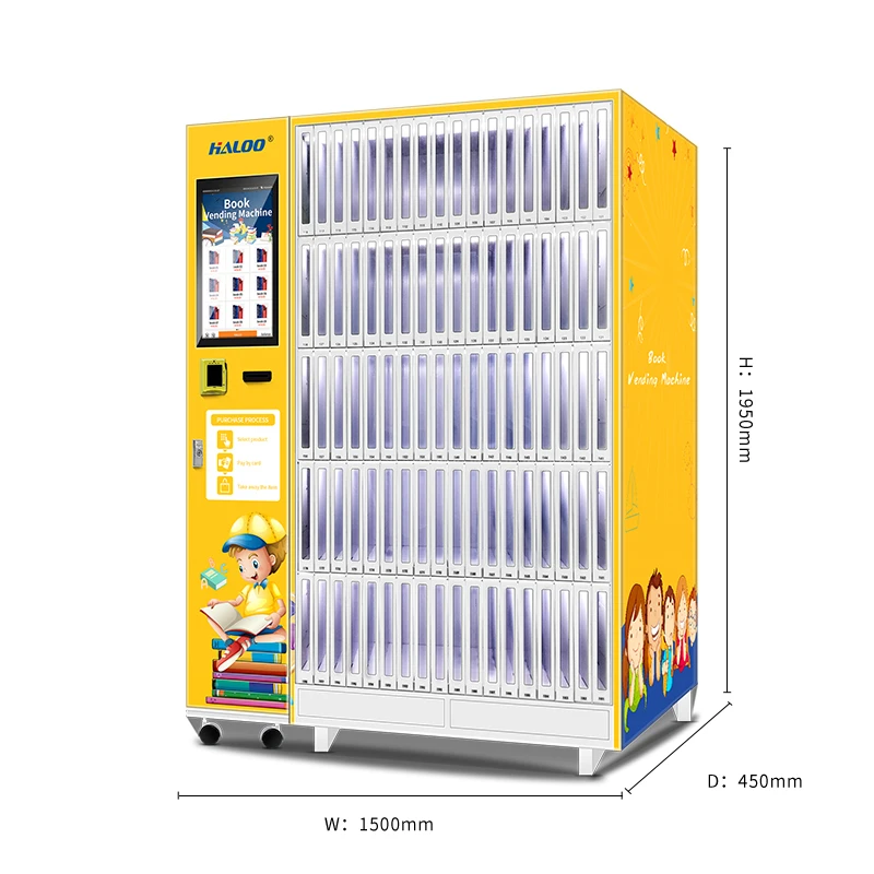 Стационарный книжный торговый автомат с 90 шкафчиками, книжный торговый автомат