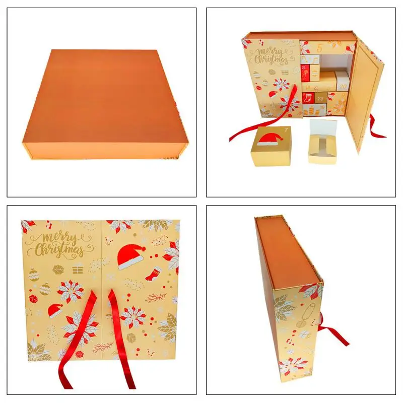 Подарочная коробка с календарем обратного отсчета Рождества, подарочная коробка с рождественским приключением, 24 складные коробки внутри коробки, календарь приключений своими руками, новогодний подарок