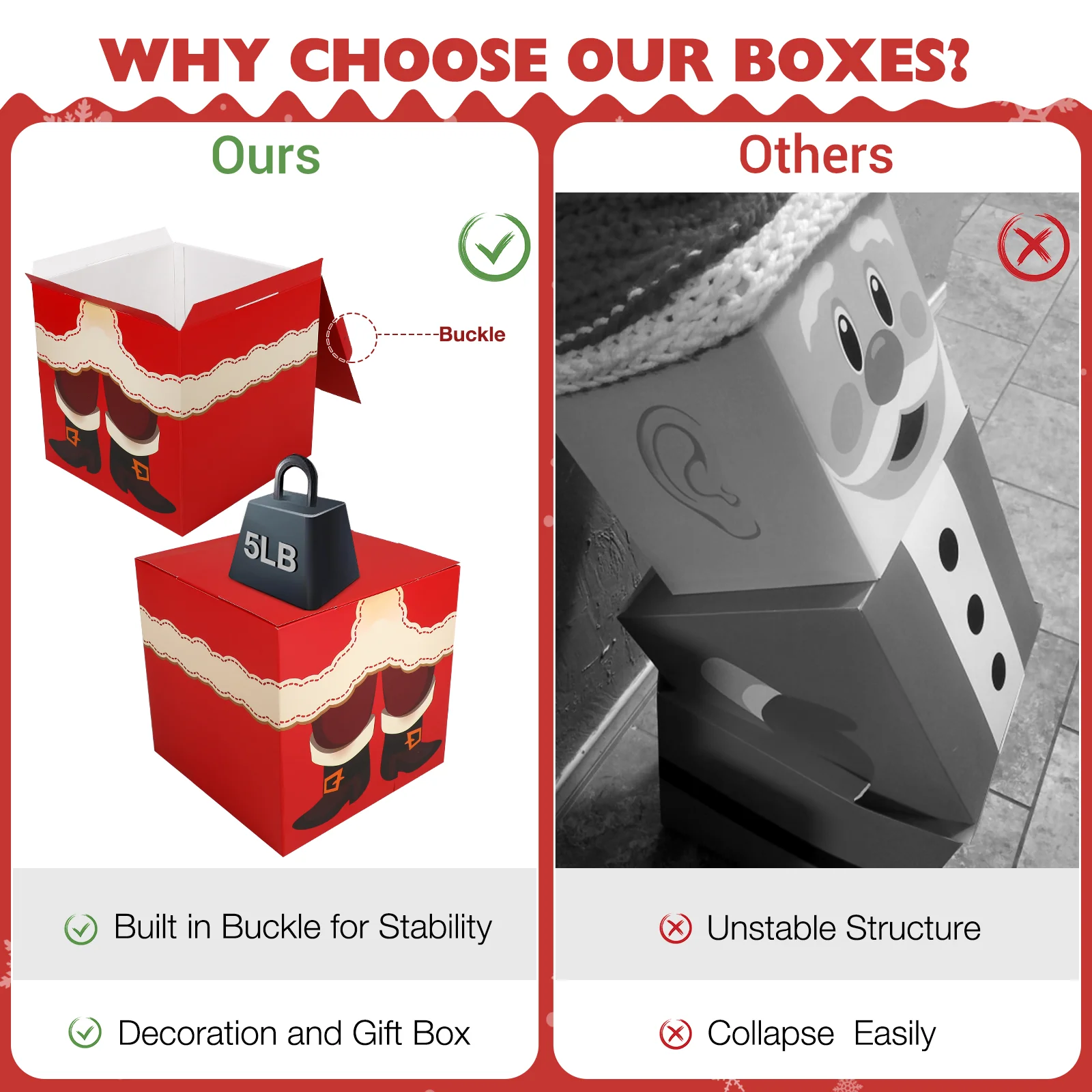 Набор коробок для рождественских подарков, бумажные украшения для вечеринки Stackble