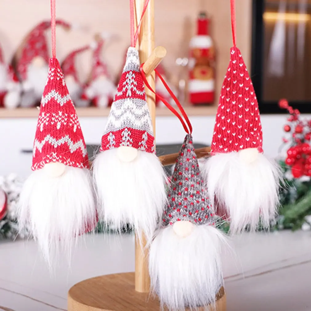 Рождественское украшение Ручной работы Шведский Санта Гном Плюшевая игрушка Рождественская елка Подвесные украшения Орнамент Подарок
