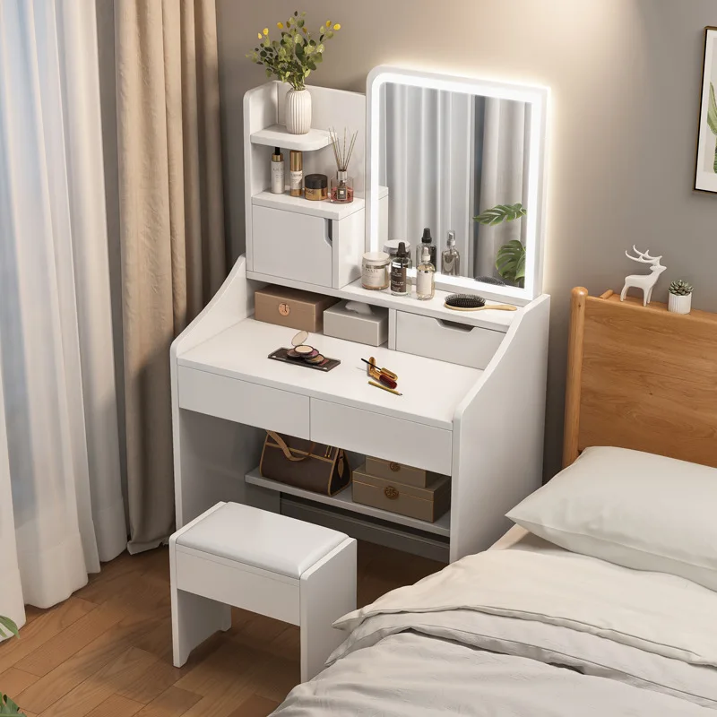Официальный туалетный столик для макияжа Aoliviya Шкаф для хранения встроенного небольшого комода в стиле Ins Спальня Современный простой прикроватный столик M