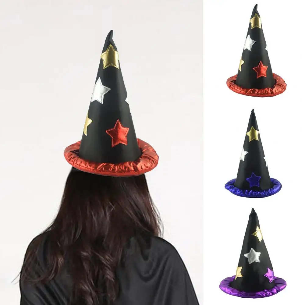 Шляпа Ведьмы на Хэллоуин, Стильная Шляпа для косплея с рисунком звезды, Мягкий Удобный Аксессуар для костюма на Хэллоуин для вечеринки