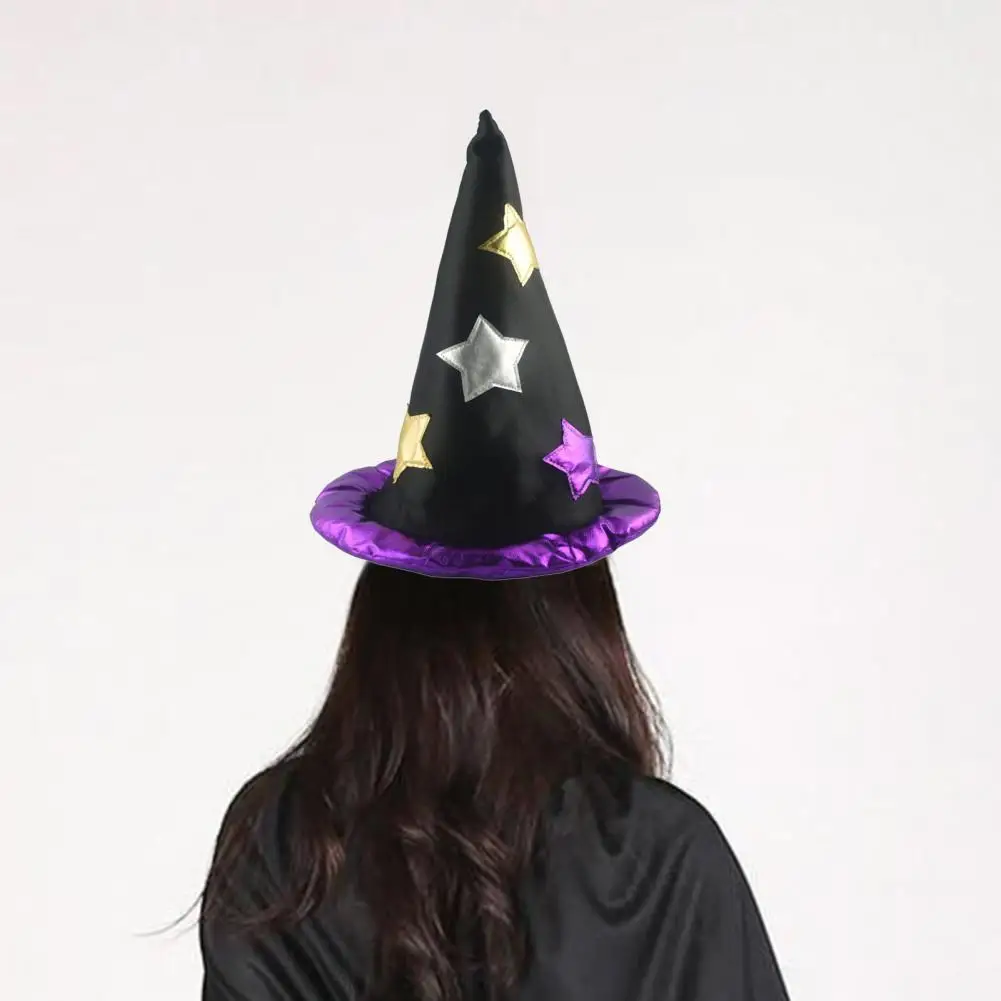 Шляпа Ведьмы на Хэллоуин, Стильная Шляпа для косплея с рисунком звезды, Мягкий Удобный Аксессуар для костюма на Хэллоуин для вечеринки