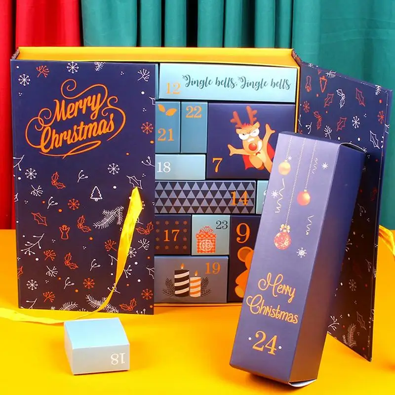 коробка для адвент-календаря 24шт, Пустая витрина, Рождественский Адвент-календарь с 24 большими ящиками, праздничное украшение Navidad для детей