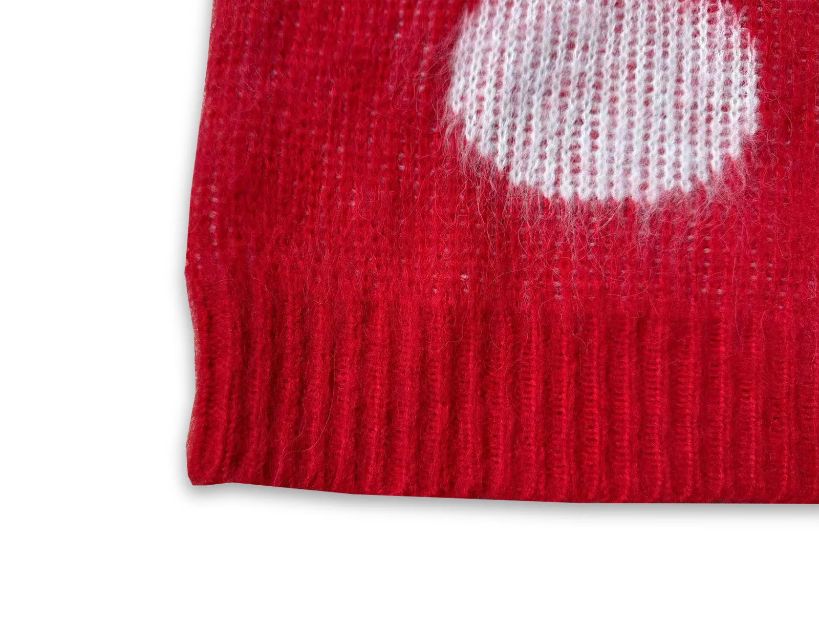 Красный свитер из мохера в белый горошек для мужчин и женщин лучшего качества с круглым вырезом, толстовки Оверсайз с длинными рукавами