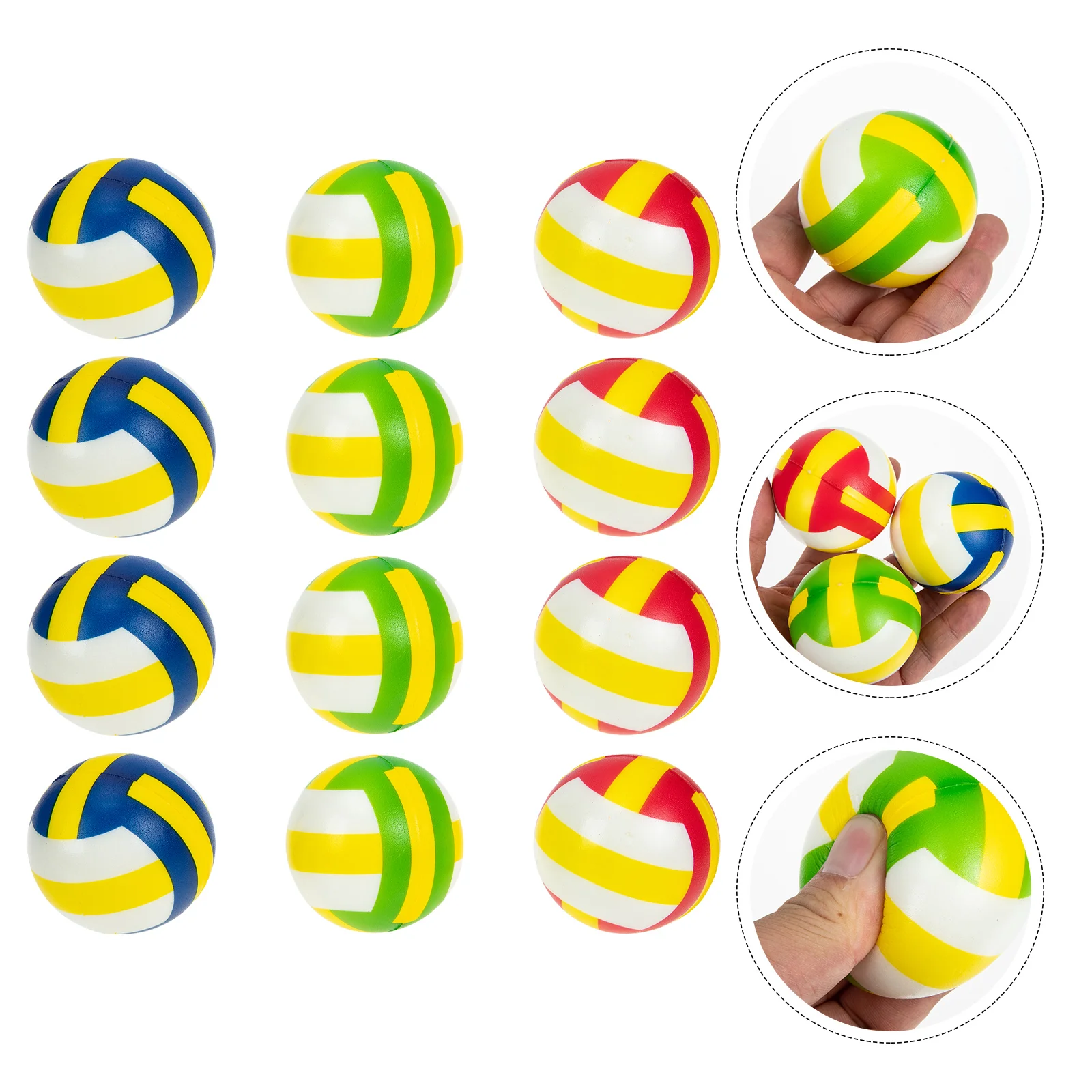 12 Шт Вентиляционный мяч Волейбольный Стресс-ребенок Детские Мини-игрушки Sensory Fidget Pu Портативная Декомпрессия